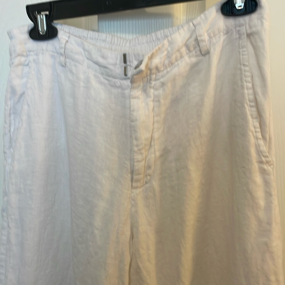 Roller Rabbit White Wide Leg Linen Pant